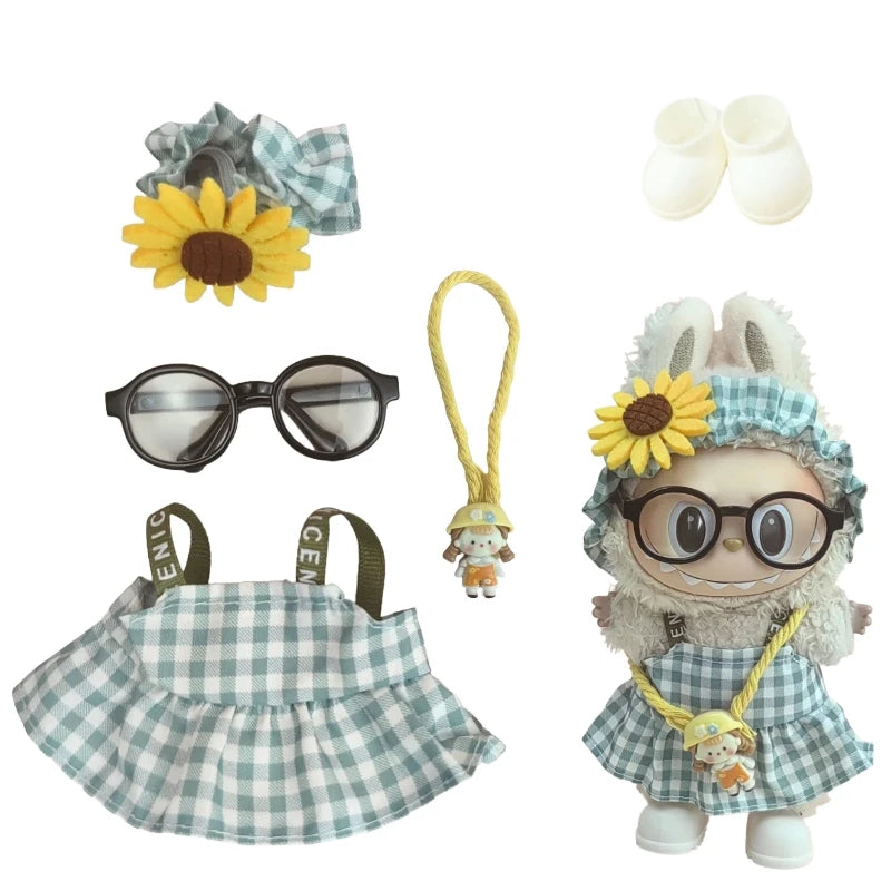17cm Cute Mini Plush Doll'S Clothes Outfit Accessories For Korea Kpop Exo Labubu Idol Dolls Skirt Hat Clothing DIY Kids Gift