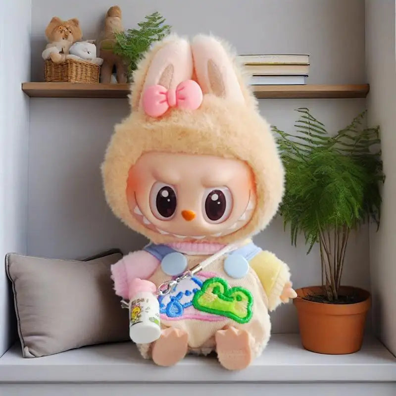 17cm Cute Mini Plush Doll'S Clothes Outfit Accessories For Korea Kpop Exo Labubu Idol Dolls Bear Jumpsuit Clothing DIY Kids Gift
