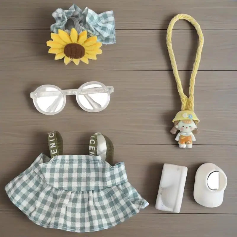 For 17cm Cute Mini Plush Doll'S Clothes Outfit Accessories For Korea Kpop Exo Labubu Idol Dolls Skirt Hat Clothing DIY Kids Gift