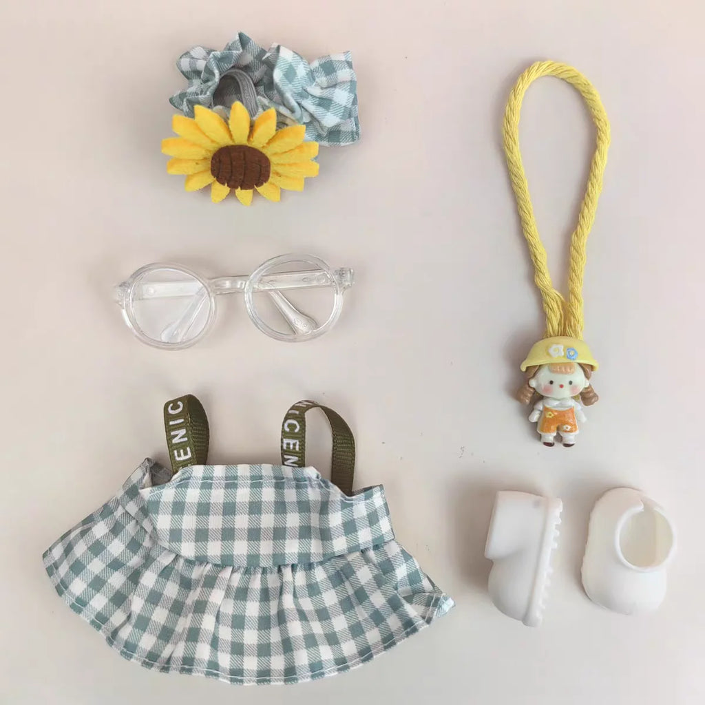 17cm Cute Mini Plush Doll'S Clothes Outfit Accessories For Korea Kpop Exo Labubu Idol Dolls Skirt Hat Clothing DIY Kids Gift