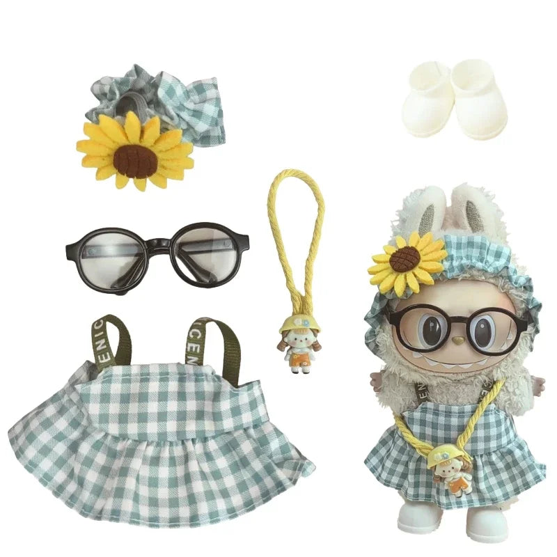 17cm Cute Mini Plush Doll'S Clothes Outfit Accessories For Korea Kpop Exo Labubu Idol Dolls Skirt Hat Clothing DIY Kids Gift