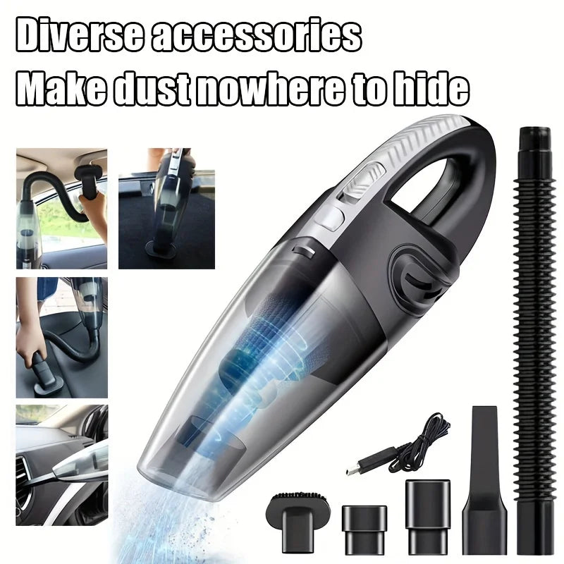 Wireless Car Vacuum Cleaner High Power Quick Charge Portable Handheld Small Vacuum Cleaner Dry Wet Cleaning Vehicle Accessories