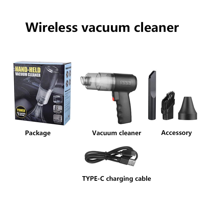Powerful Portable Car Wireless Vacuum Cleaner 3-in-1 120W Handheld for Home & Auto Lightweight Cordless Rechargeable New 2025