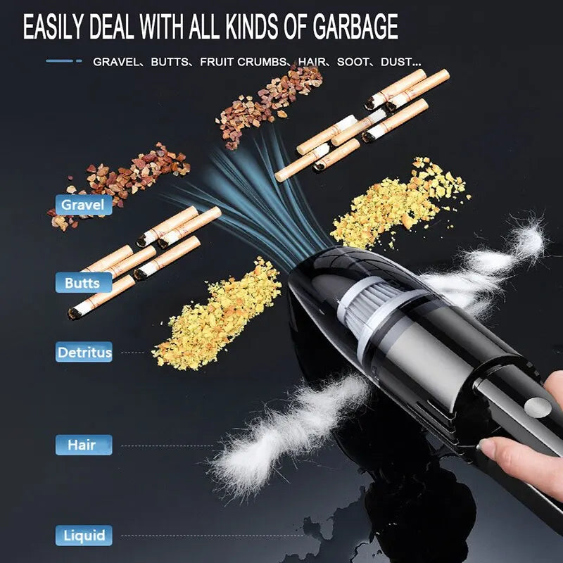 Handheld Portable Car Vacuum Cleaner Wireless Rechargeable Household Handheld Automatic Vacuum Cleaner 8000pa High Suction Power