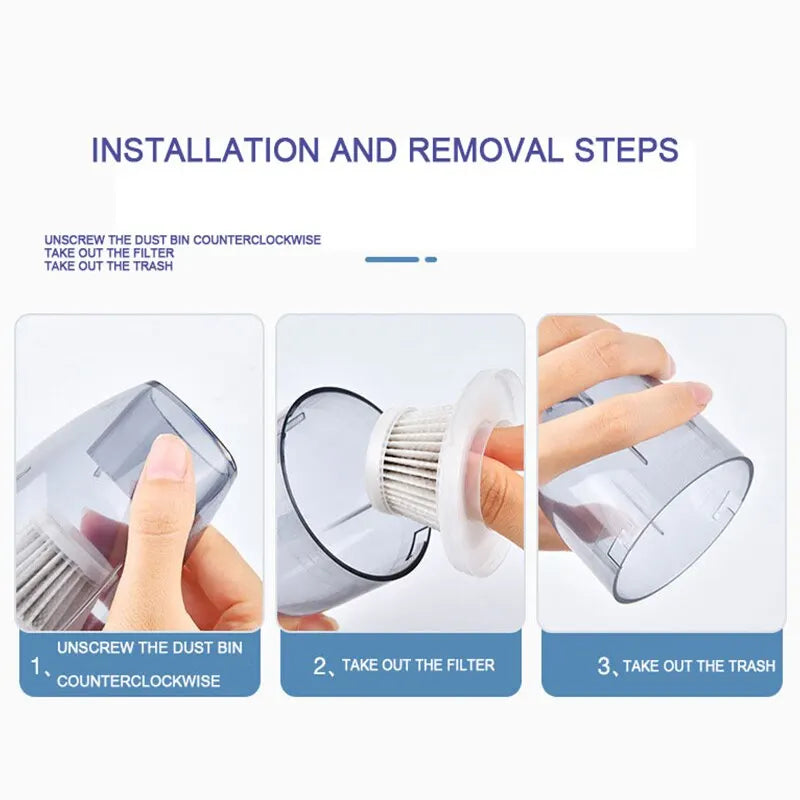 Handheld Portable Car Vacuum Cleaner Wireless Rechargeable Household Handheld Automatic Vacuum Cleaner 8000pa High Suction Power