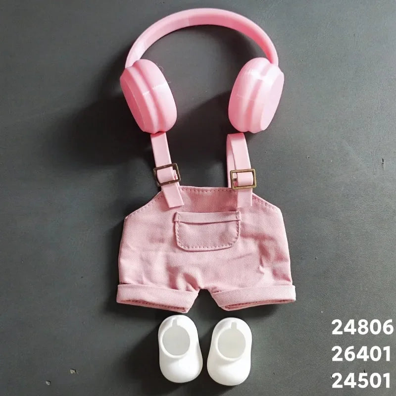 For 17cm Cute Mini Plush Doll'S Clothes Outfit Accessories For Korea Kpop Exo Labubu Idol Dolls Skirt Hat Clothing DIY Kids Gift