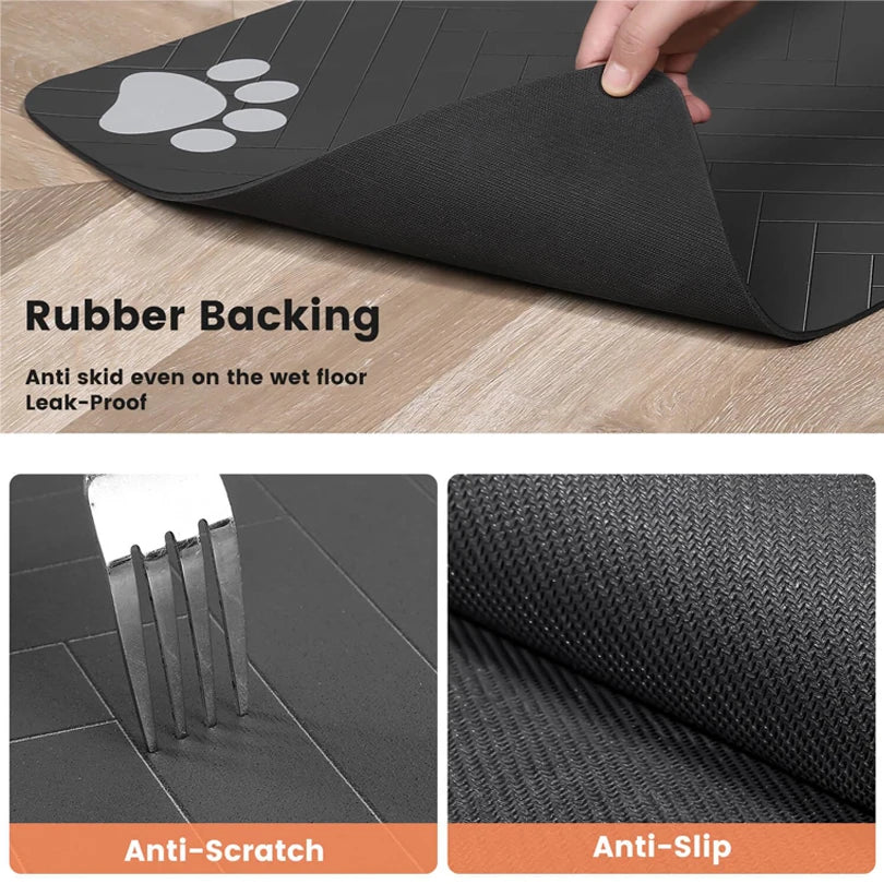 Pet Feeding Dropshipping Pet Placemat for Food and Water Bowl, with Waterproof Rubber Backing, Quick Dry Water Mat for Dog Cat
