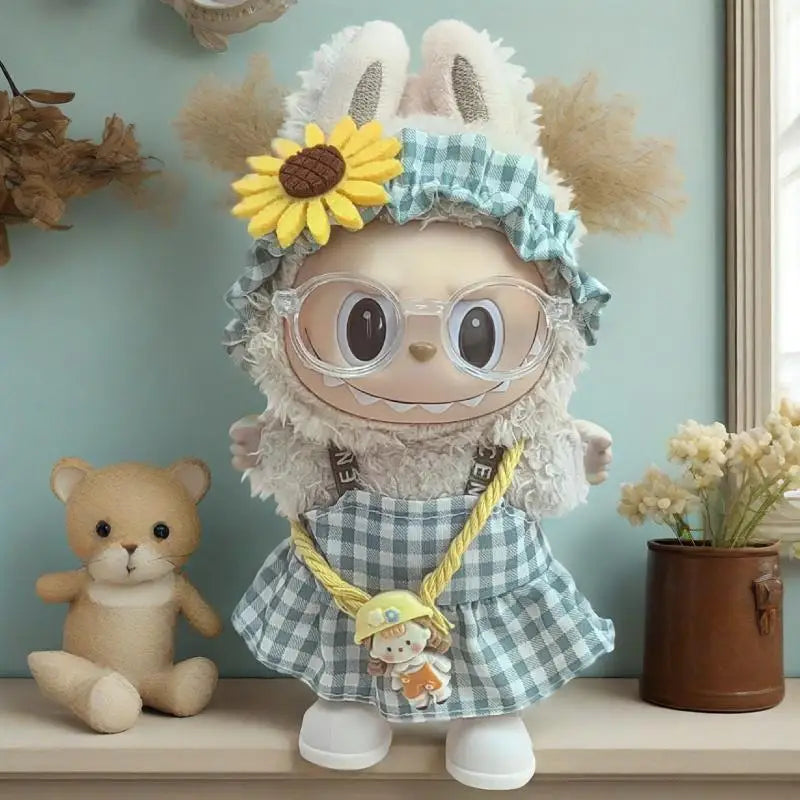 For 17cm Cute Mini Plush Doll'S Clothes Outfit Accessories For Korea Kpop Exo Labubu Idol Dolls Skirt Hat Clothing DIY Kids Gift