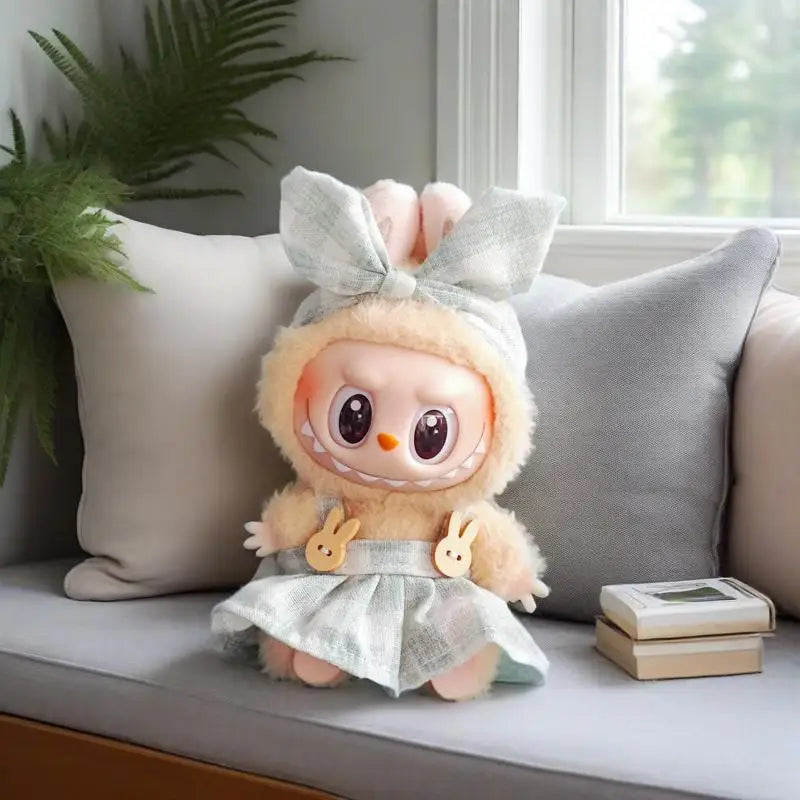 17cm Cute Mini Plush Doll'S Clothes Outfit Accessories For Korea Kpop Exo Labubu Idol Dolls Bear Jumpsuit Clothing DIY Kids Gift