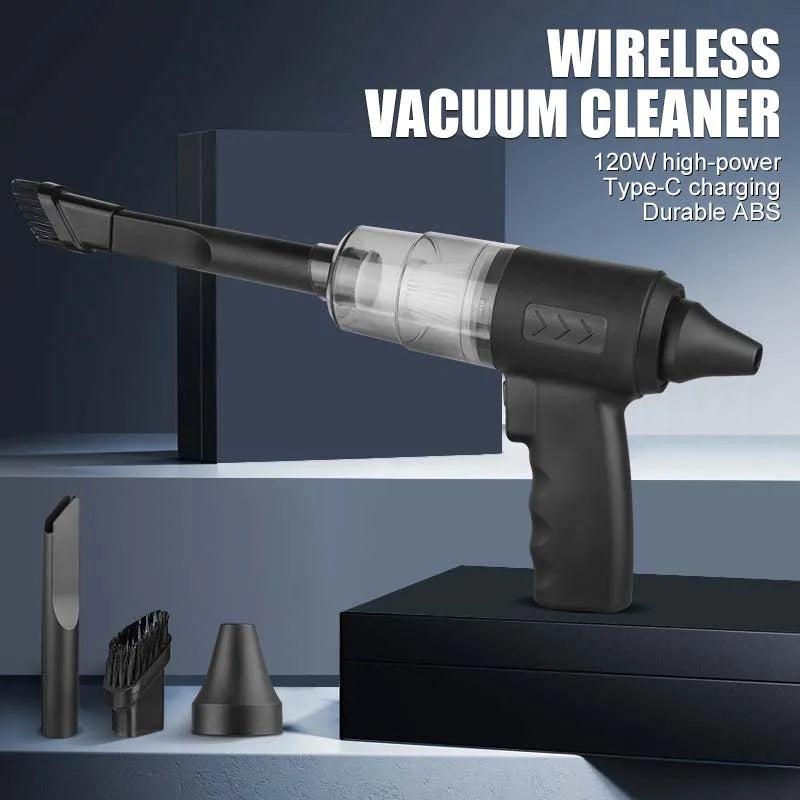 Powerful Portable Car Wireless Vacuum Cleaner 3-in-1 120W Handheld for Home & Auto Lightweight Cordless Rechargeable New 2025