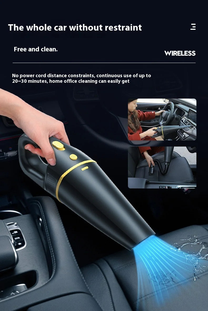 Portable Wireless Car Vacuum Cleaner Rechargeable Household Dual-Use Small High-Power Car Dedicated Powerful Handheld